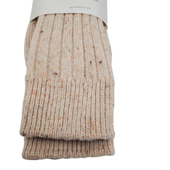 Soft Ribbed 82% Cashmere Ankle Socks Sz 9-11 Warm Cozy Garnet Hill Tan Donegal - Picture 3 of 6